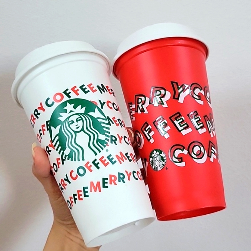 Starbucks Holiday 16 Oz Cups, Set of 2